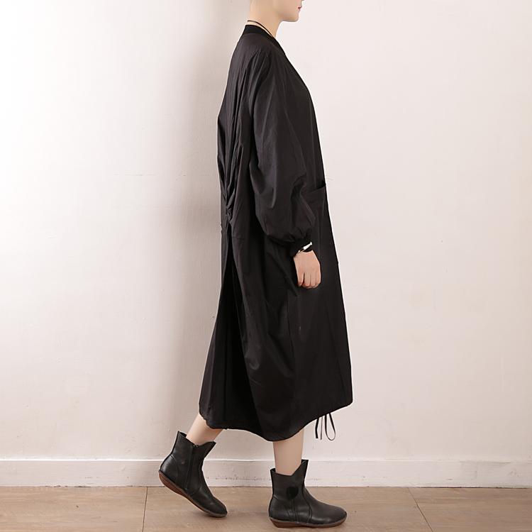 Women Autum Spring Round Nech Long Sleeve Coat