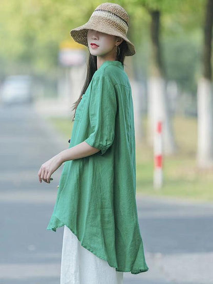 Loose A-line Cropped Blouse