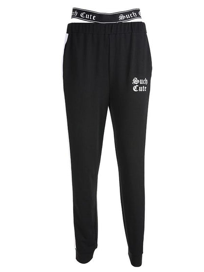Ribbon Stitching High Waist Casual Athletic Pants