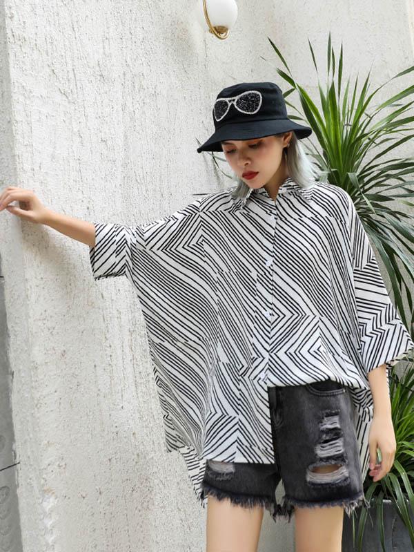 Backless Loose Asymmetric Blouse