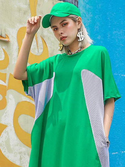 Loose Split-joint Mesh Dress