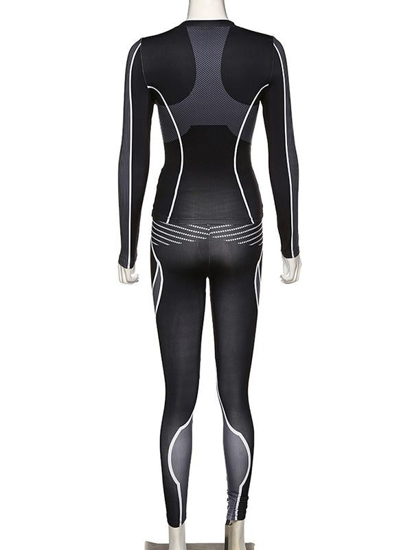 Round-Neck Printed Yoga&Gym Jumpsuits