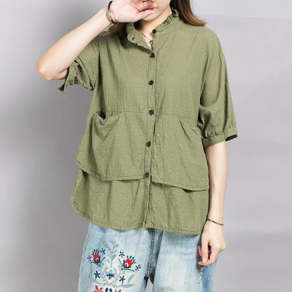 Comfortable Solid Color Double Layer Shirt