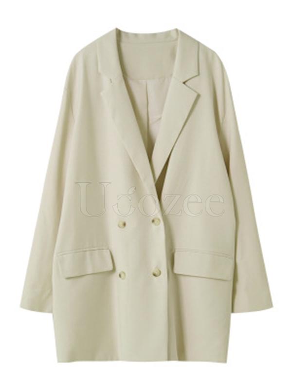 Casual Solid BF Style Suit Outwears