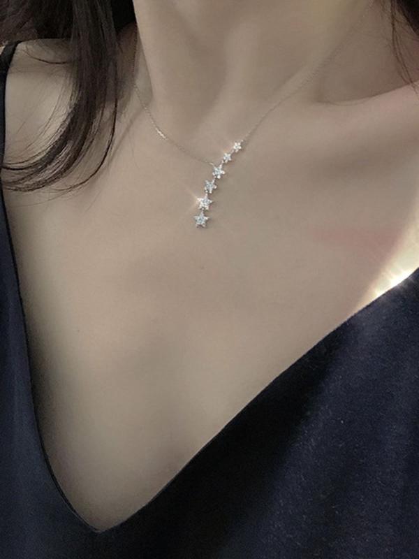 Stars Split-joint Silver Necklace