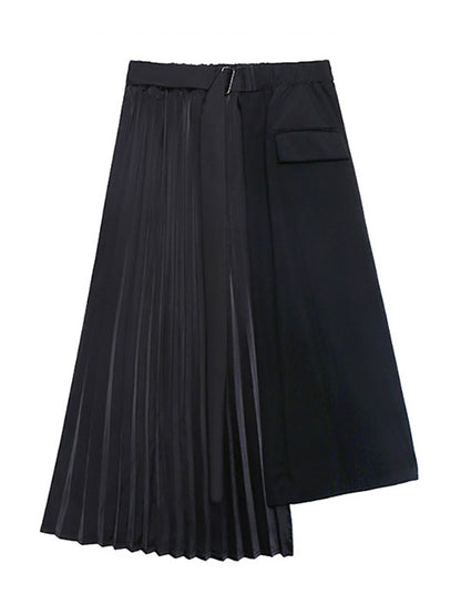 Casual Loose Pleated Asymmetric Skirts Bottoms