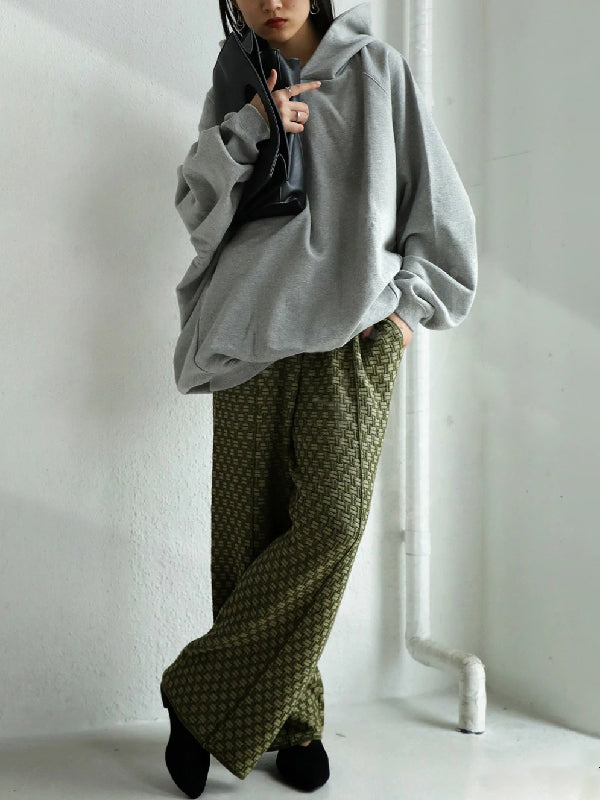 Simple Casual Solid Color Split-Joint Batwing Sleeves Hoodies