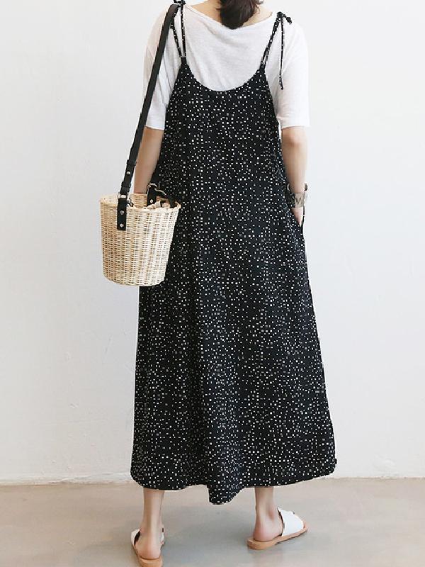 Loose Comfortable Polka-Dot Print Jumpsuit