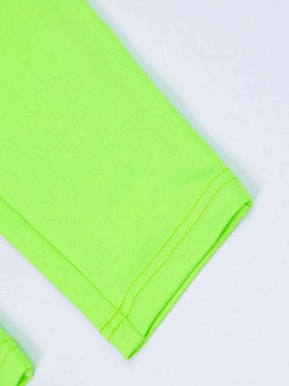 Solid Zipper Tee&Leggings Sports Suits