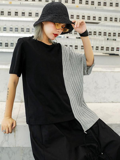 Knitting Split-joint Oversize T-Shirt