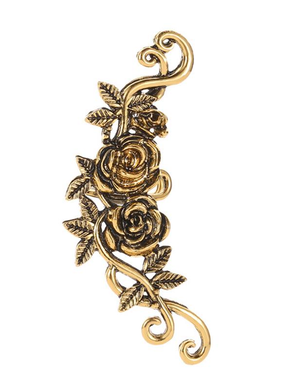 Vintage Metal Rose Geometric Ear Bone Clip