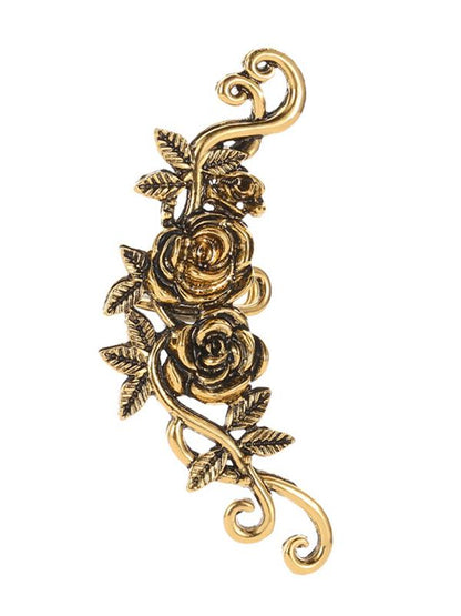 Vintage Metal Rose Geometric Ear Bone Clip