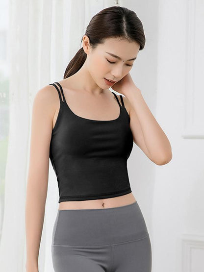 Cropped Solid Workout Tanks