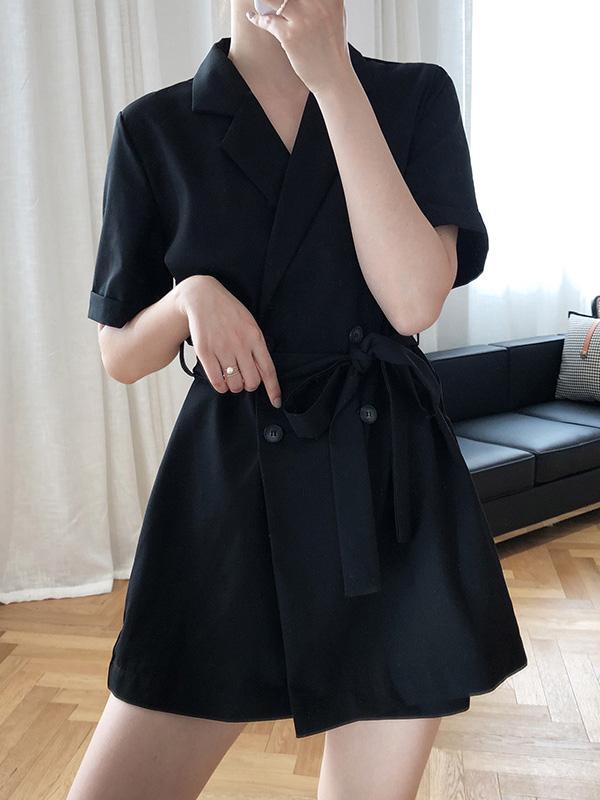 Original Solid Wide Leg Suit Jumpsuits