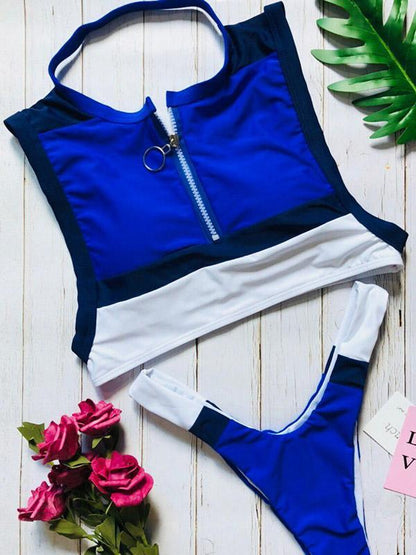 Sexy Zipper Colorful Bikinis Swimwear