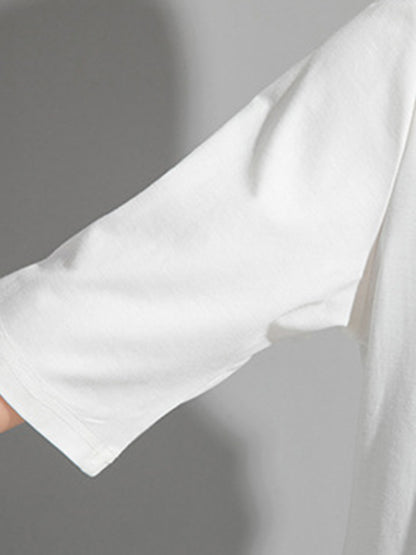 Stylish Asymmetric Irregular Clipping Round-Neck T-Shirt