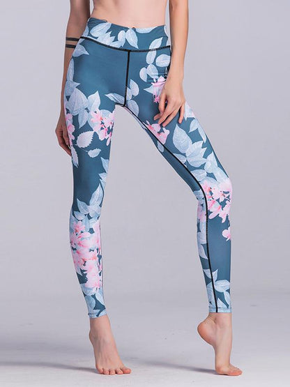 Floral Printed Wrap Yoga Leggings