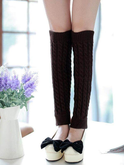 Solid Thick Knitting Leg Warmer Accessories