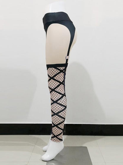 Mesh Printed Bodycon Leggings