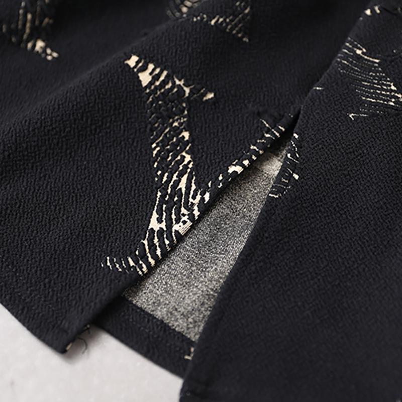 Buykud Agaric Lace Pleated Long Sleeve Loose Blouse