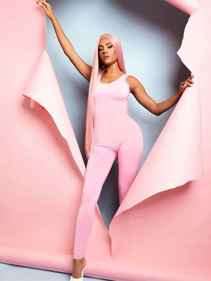 Simple Sleeveless Solid Color Jumpsuits