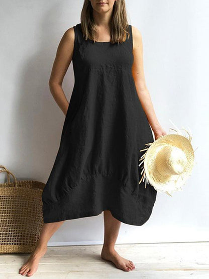 Simple Sleeveless Solid Maxi Dresses
