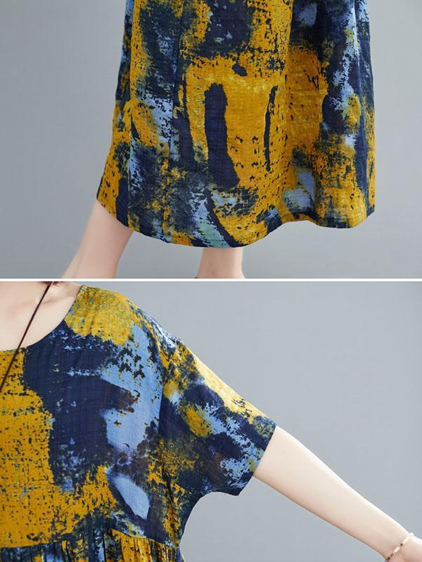 Original Printed Round-Neck Dress