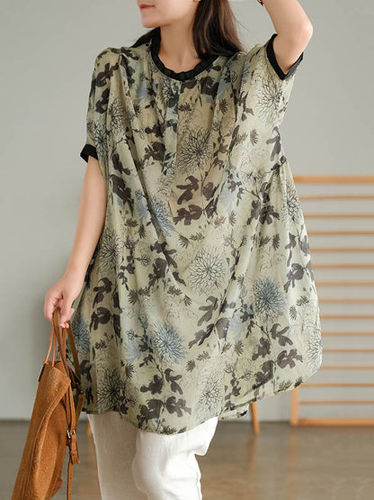 Vintage Original Printed Short Sleeves Round-Neck T-Shirt
