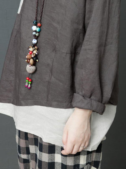 Loose Split-joint Round-neck T-shirt