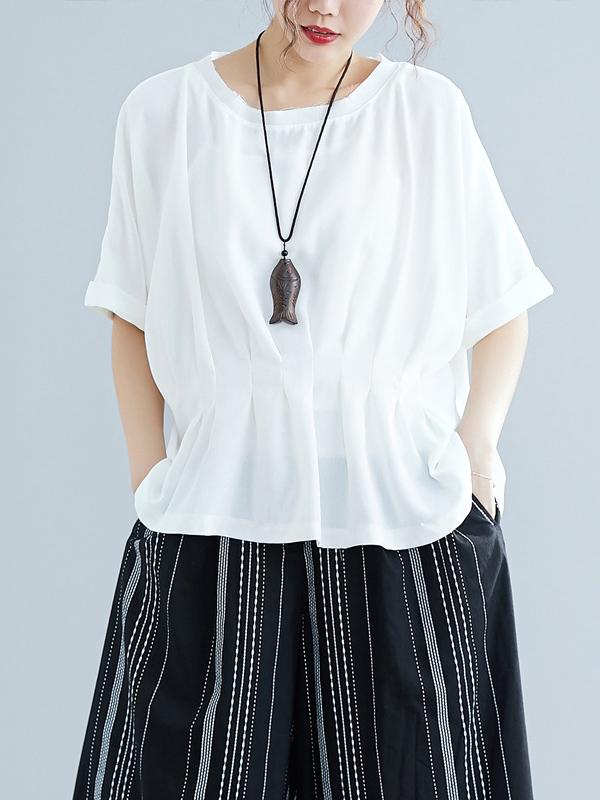 New Loose Elastic Waist Design T-Shirt