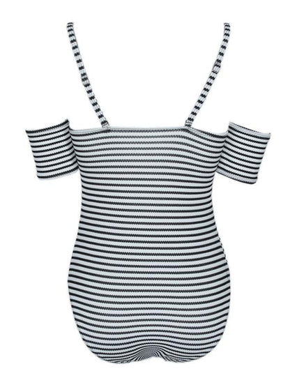 Striped Bandeau One-piece Swimsuit