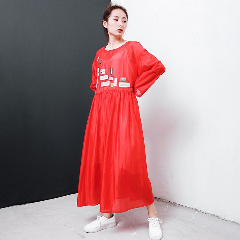 Appliques Fahion Casual Dress With Lining