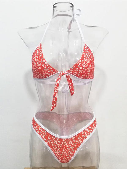 Floral Halter-neck Bikinis Swimwear