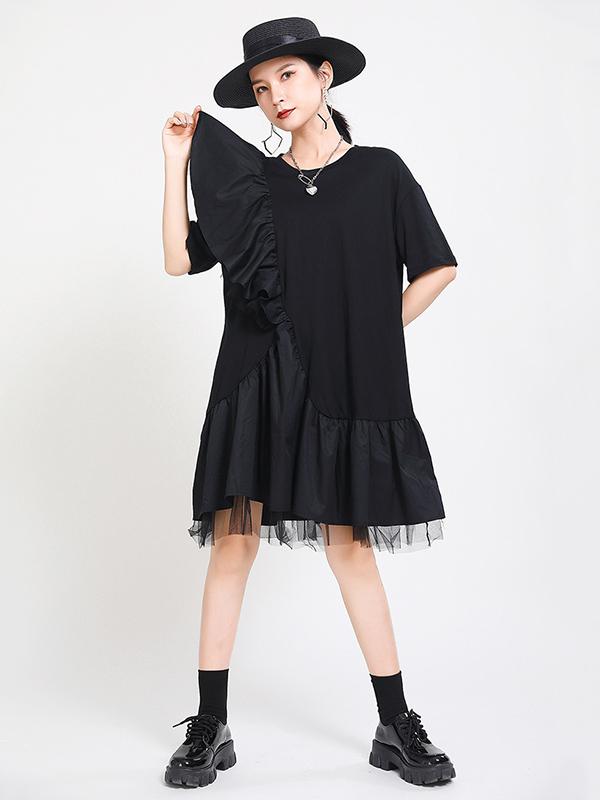 Original Split-Joint Falbala Gauze Dress