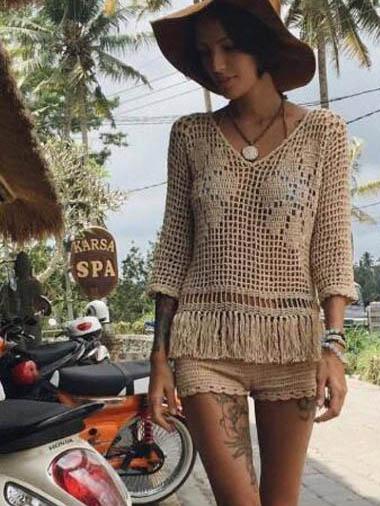 Beach Crochet Solid Short Bottom