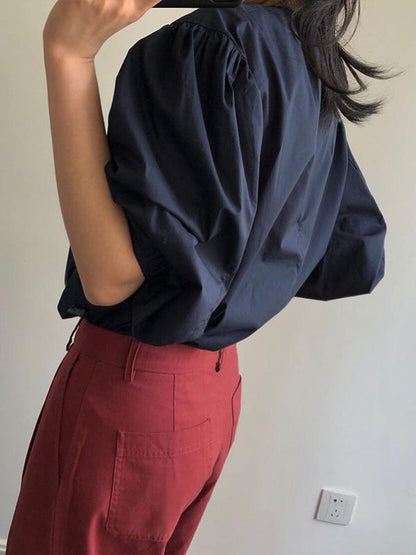 Loose Bloomers Light Simple Shirt Top