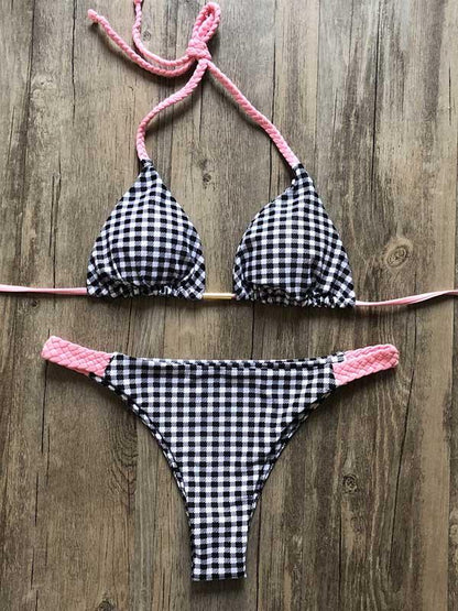 Printed Triangles Triangles Split Bikini Swimsuit