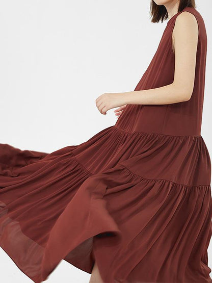 Casual Round-neck Sleeveless Long Dress