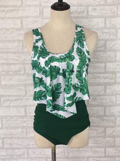 Ruffle High Waisted Tankini Swimsuit