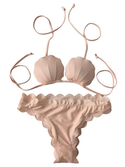 Seashell Solid Bikinis Swimwear