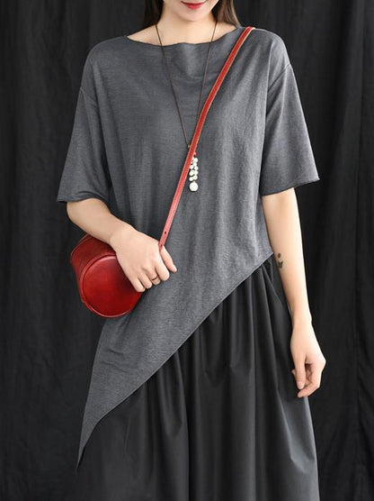 Original Solid Asymmetric T-Shirt