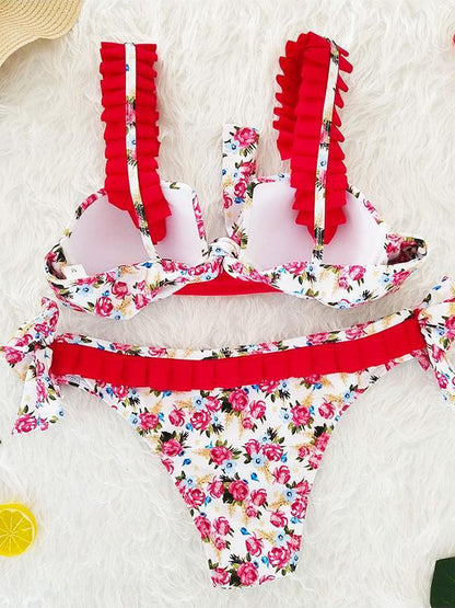 Printed Lace Bikinis Swimwear
