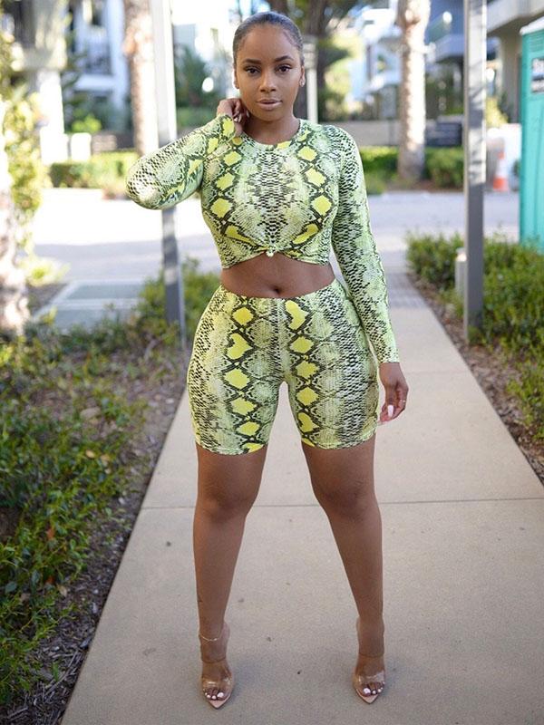 Snake Printed Yoga Suits