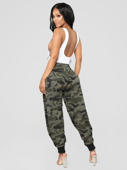 Fashion Casual Camouflage Split-Side Pants