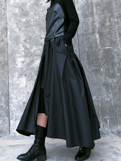 Original Cool Solid Color Loose A-Line Skirt