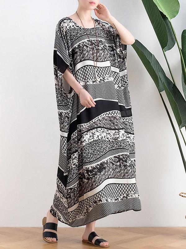 Original Printed Round-Neck Dress