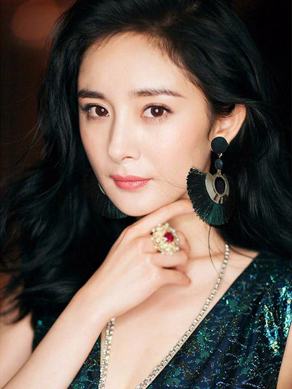 Tasseled Metal Ring Pretty Earrings