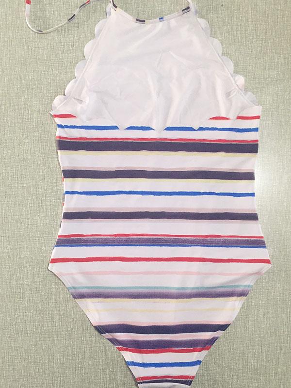 Halter-neck Backless One-piece Swimwear