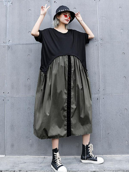 Loose Split-joint A-line Long Dress