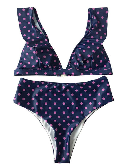 Polka-dot Printed Bikinis Swimwear